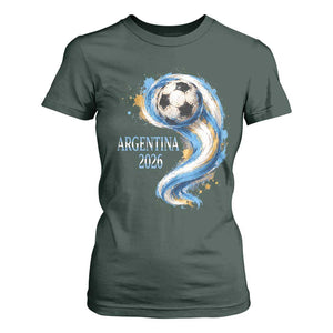 Argentina 2026 Soccer Fan T Shirt For Women Proud Football Flag Supporter