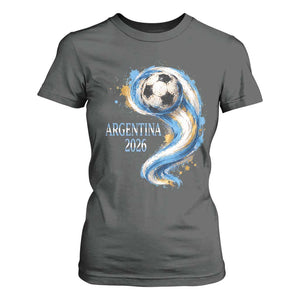 Argentina 2026 Soccer Fan T Shirt For Women Proud Football Flag Supporter