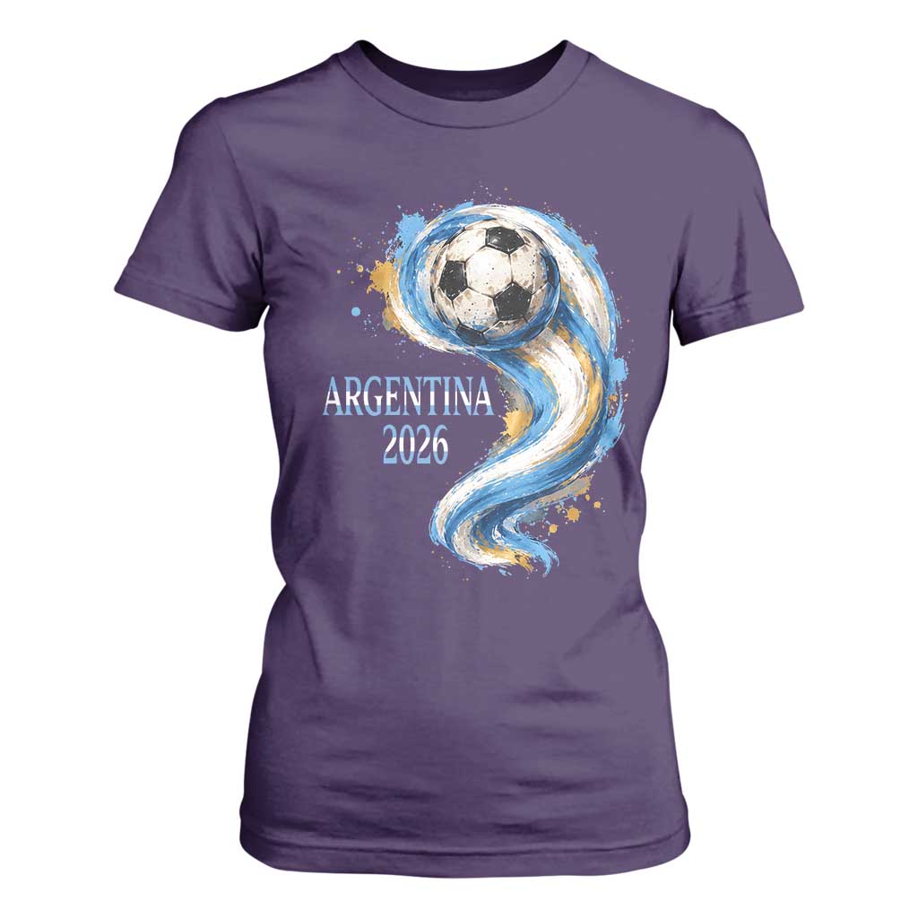 Argentina 2026 Soccer Fan T Shirt For Women Proud Football Flag Supporter
