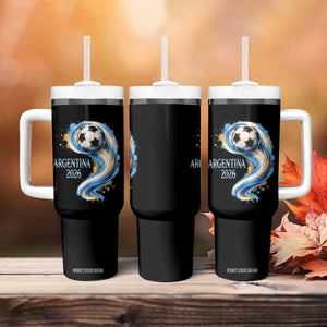 Argentina 2026 Soccer Fan Tumbler With Handle Proud Football Flag Supporter
