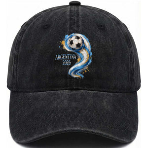 Argentina 2026 Soccer Fan Washed Cotton Baseball Cap Proud Football Flag Supporter