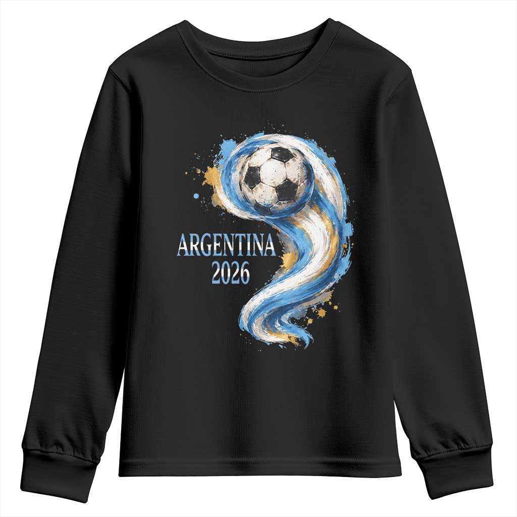 Argentina 2026 Soccer Fan Youth Sweatshirt Proud Football Flag Supporter