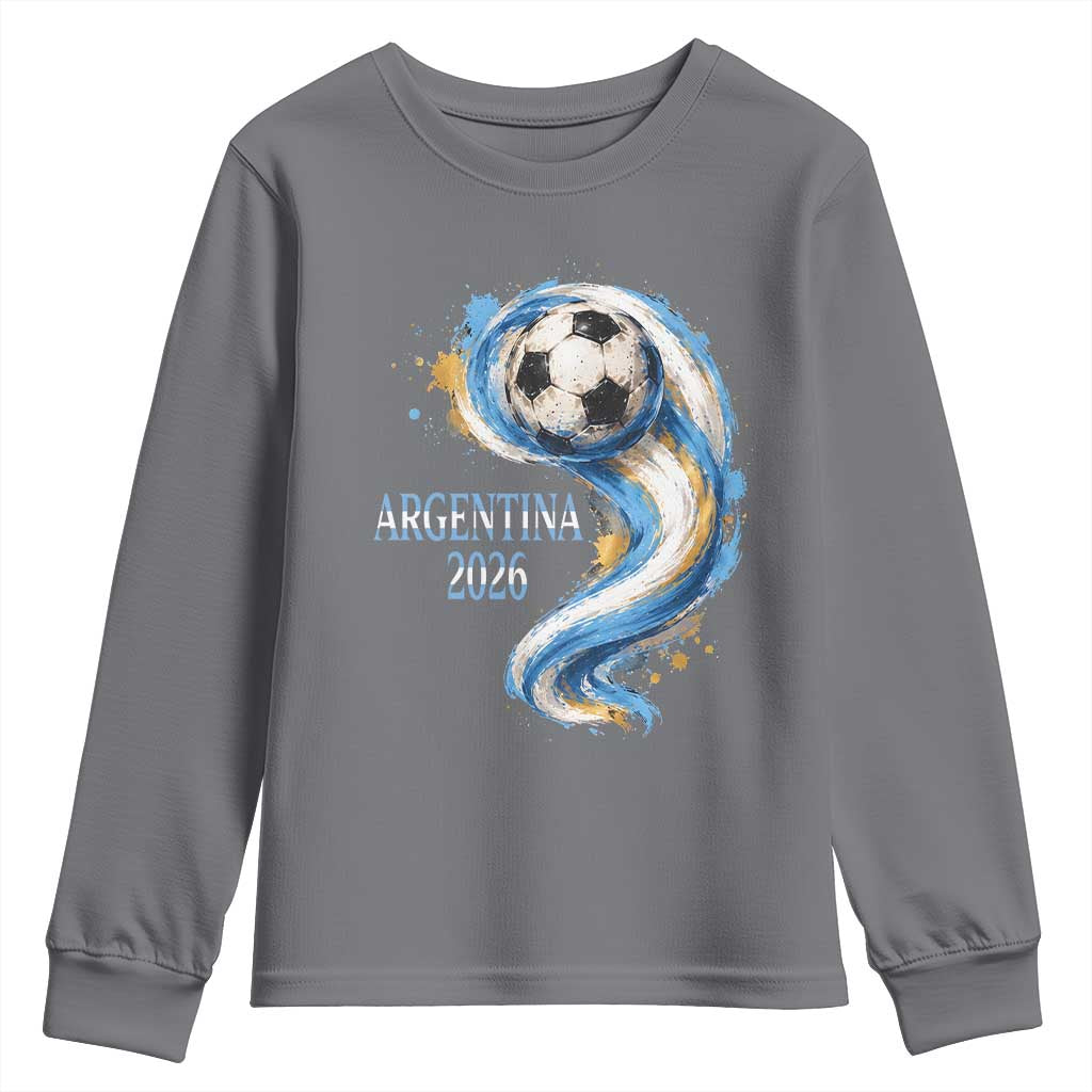 Argentina 2026 Soccer Fan Youth Sweatshirt Proud Football Flag Supporter