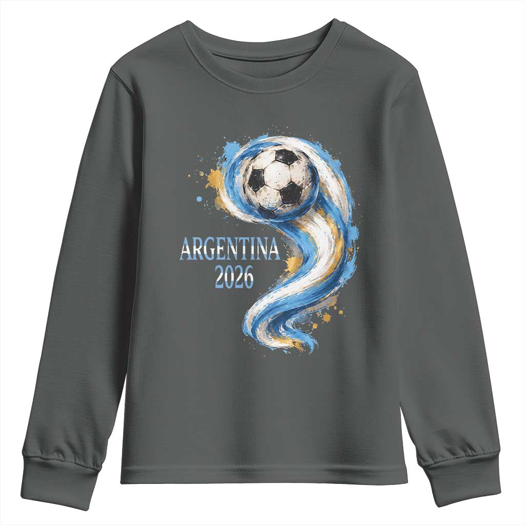 Argentina 2026 Soccer Fan Youth Sweatshirt Proud Football Flag Supporter
