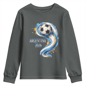 Argentina 2026 Soccer Fan Youth Sweatshirt Proud Football Flag Supporter