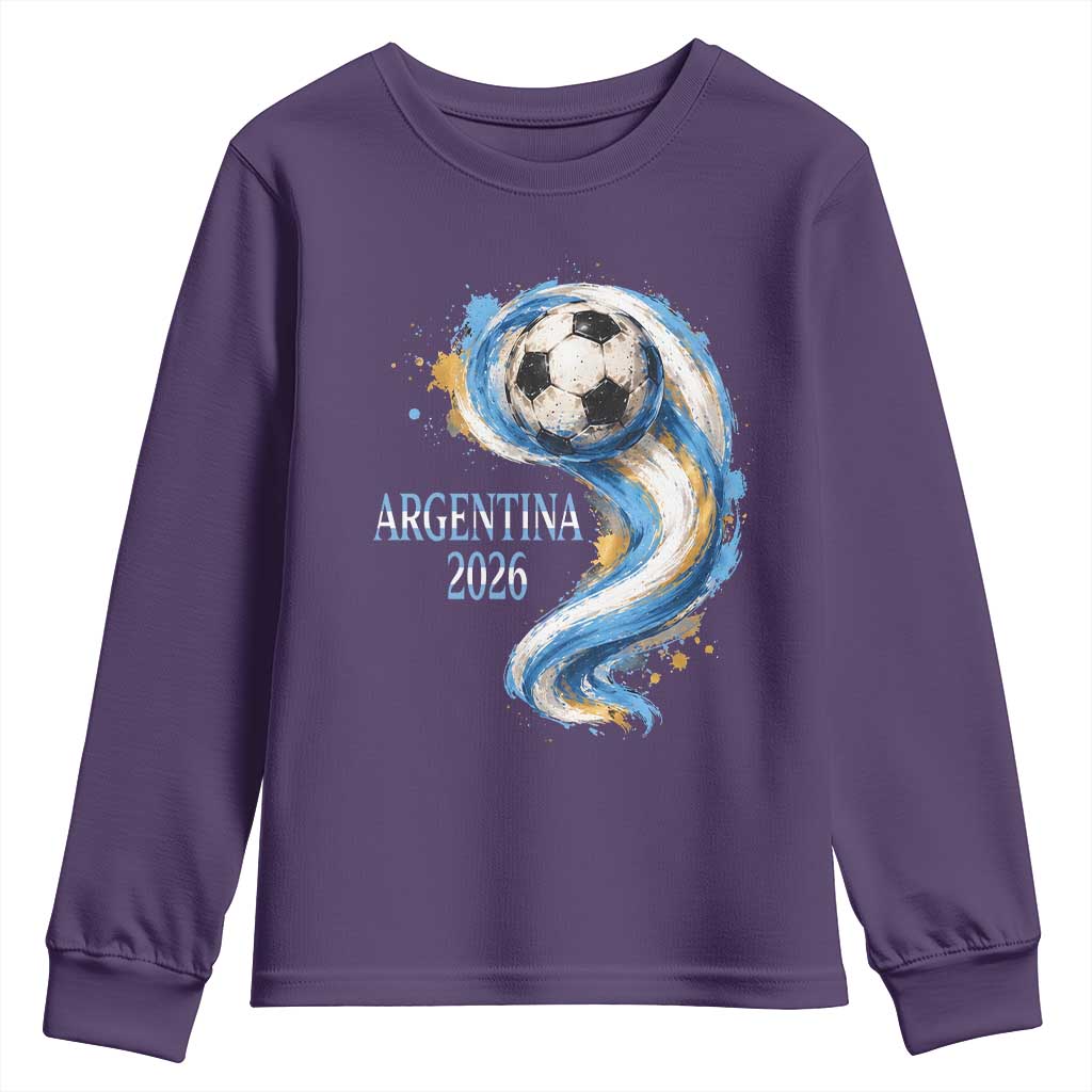 Argentina 2026 Soccer Fan Youth Sweatshirt Proud Football Flag Supporter