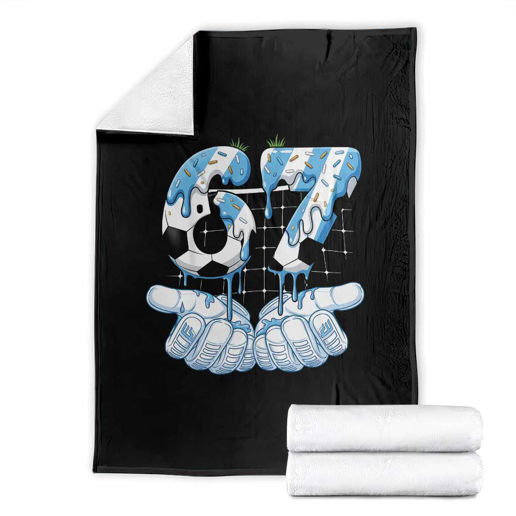 Funny Argentina Six Seven Football Meme Throw Blanket Gen Alpha Soccer Fan