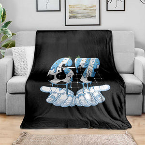 Funny Argentina Six Seven Football Meme Throw Blanket Gen Alpha Soccer Fan