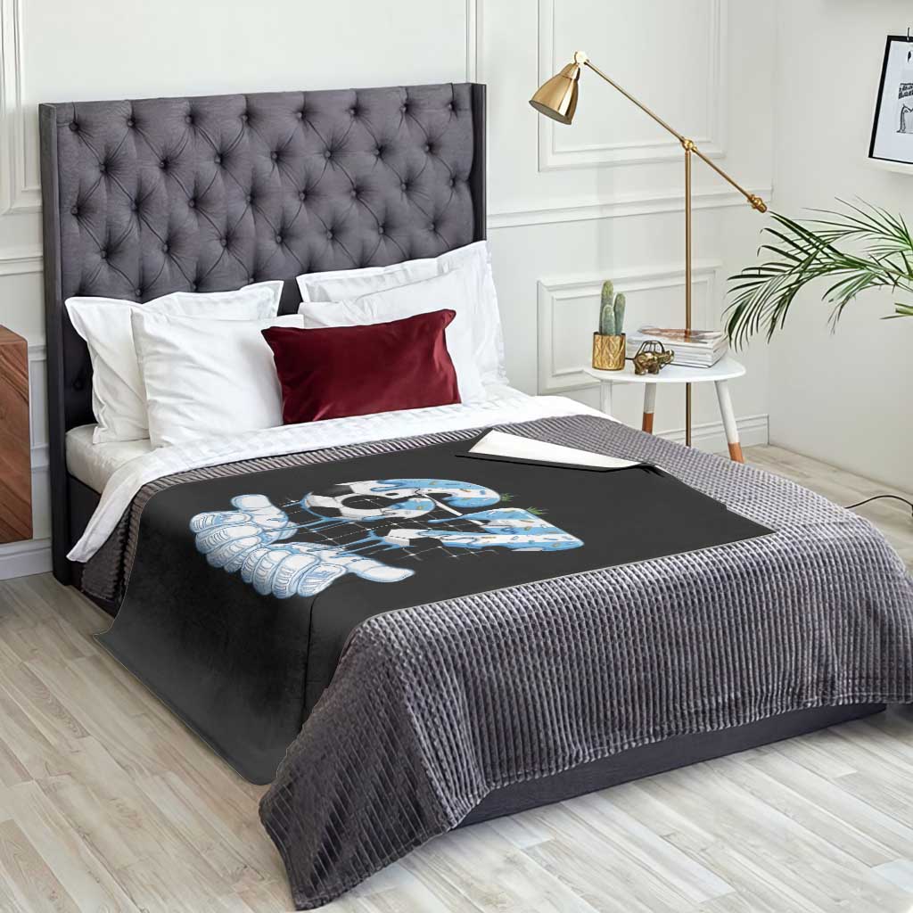 Funny Argentina Six Seven Football Meme Throw Blanket Gen Alpha Soccer Fan