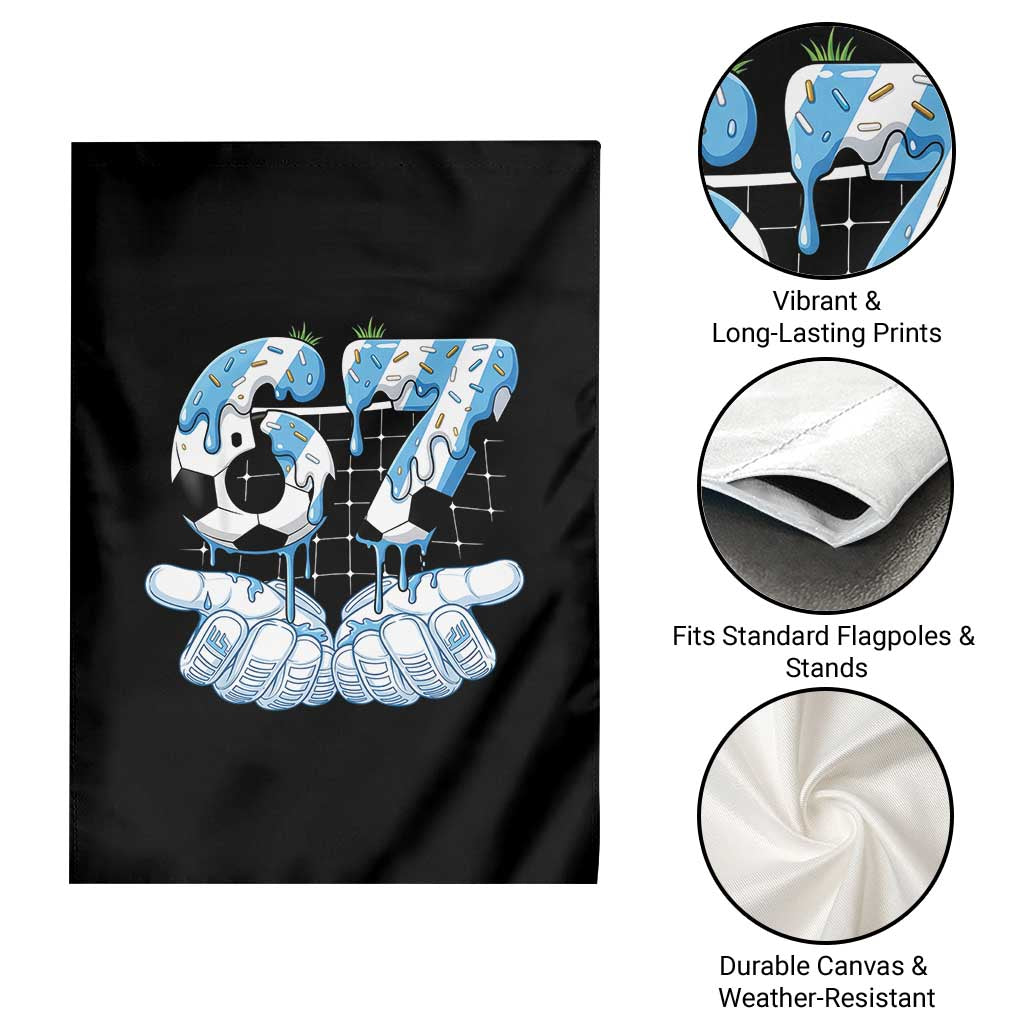Funny Argentina Six Seven Football Meme Garden Flag Gen Alpha Soccer Fan