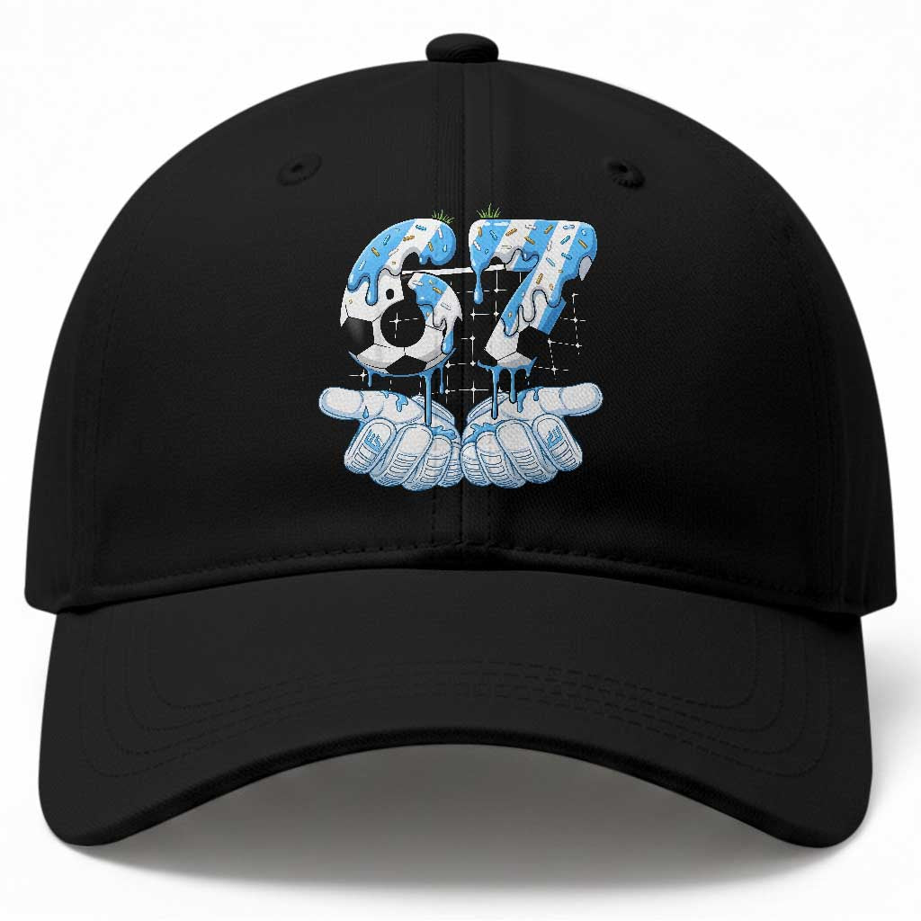 Funny Argentina Six Seven Football Meme Baseball Cap Gen Alpha Soccer Fan