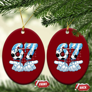 Funny Argentina Six Seven Football Meme Ceramic Ornament Gen Alpha Soccer Fan