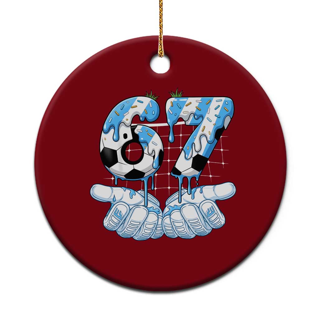 Funny Argentina Six Seven Football Meme Ceramic Ornament Gen Alpha Soccer Fan TS12 1pc Red Print Your Wear