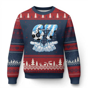 Funny Argentina Six Seven Football Meme Ugly Christmas Sweater Gen Alpha Soccer Fan