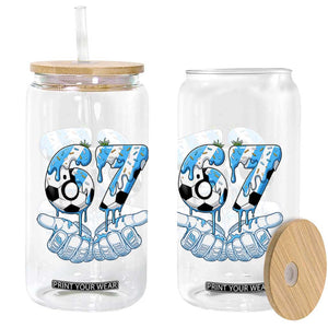 Funny Argentina Six Seven Football Meme Glass Can Gen Alpha Soccer Fan