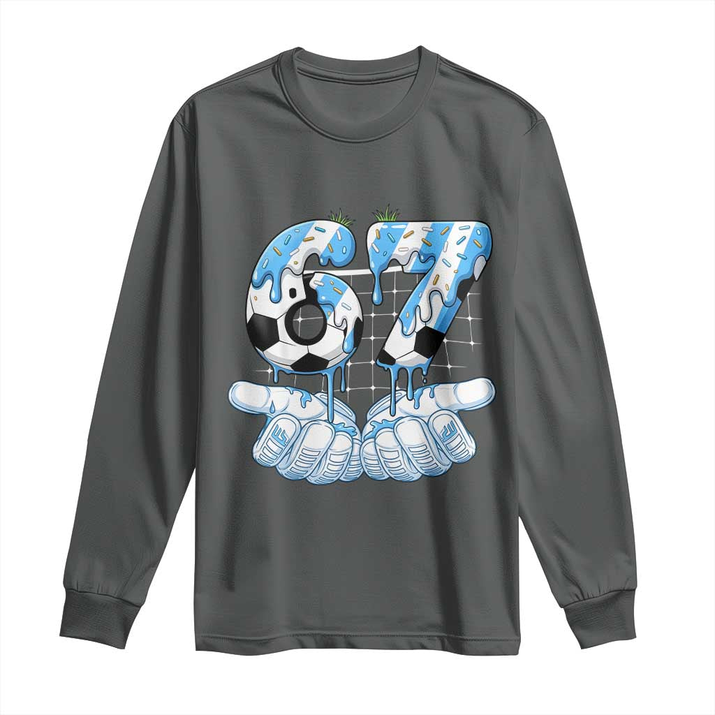 Funny Argentina Six Seven Football Meme Long Sleeve Shirt Gen Alpha Soccer Fan