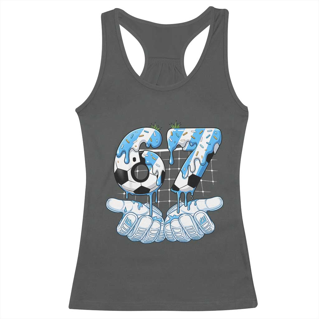 Funny Argentina Six Seven Football Meme Racerback Tank Top Gen Alpha Soccer Fan
