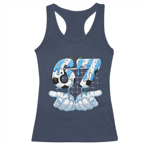 Funny Argentina Six Seven Football Meme Racerback Tank Top Gen Alpha Soccer Fan