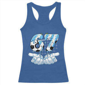 Funny Argentina Six Seven Football Meme Racerback Tank Top Gen Alpha Soccer Fan