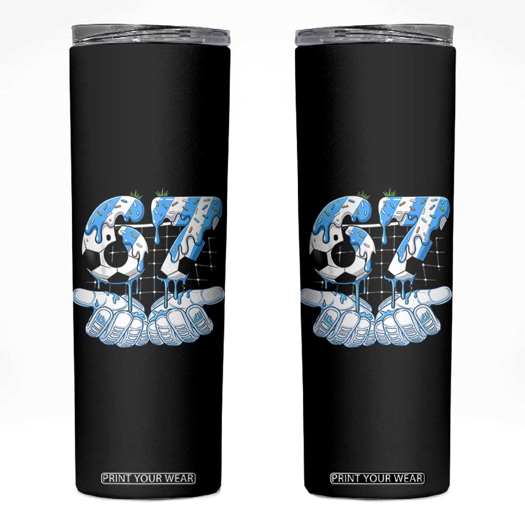 Funny Argentina Six Seven Football Meme Skinny Tumbler Gen Alpha Soccer Fan