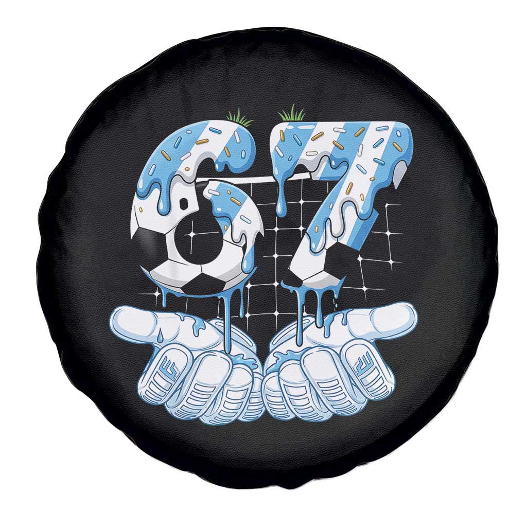 Funny Argentina Six Seven Football Meme Spare Tire Cover Gen Alpha Soccer Fan