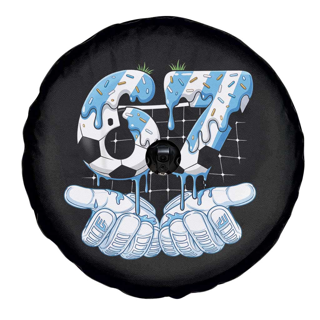 Funny Argentina Six Seven Football Meme Spare Tire Cover Gen Alpha Soccer Fan