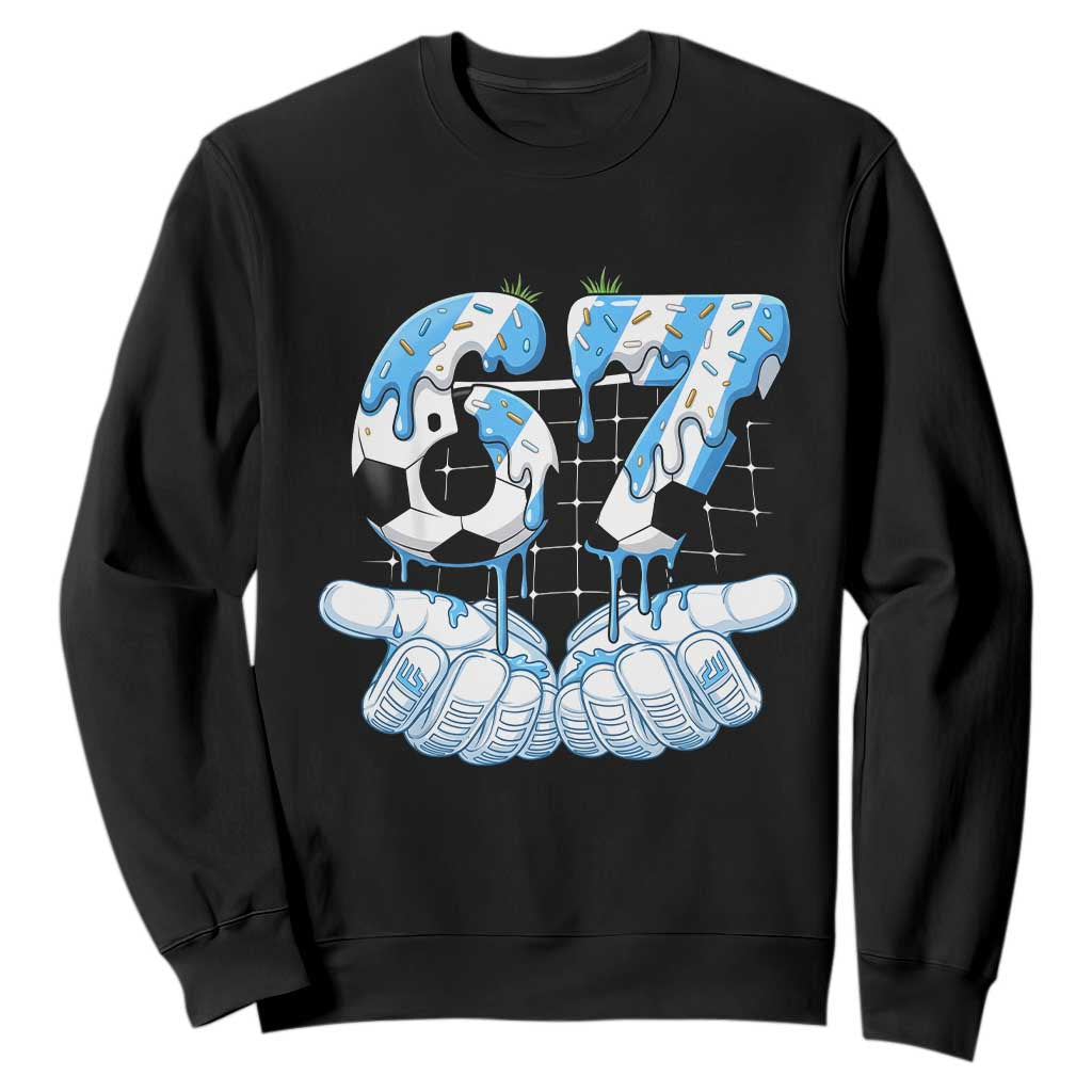 Funny Argentina Six Seven Football Meme Sweatshirt Gen Alpha Soccer Fan
