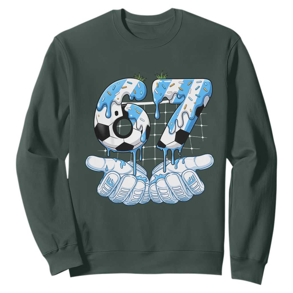 Funny Argentina Six Seven Football Meme Sweatshirt Gen Alpha Soccer Fan