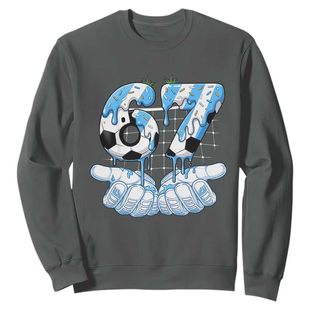 Funny Argentina Six Seven Football Meme Sweatshirt Gen Alpha Soccer Fan