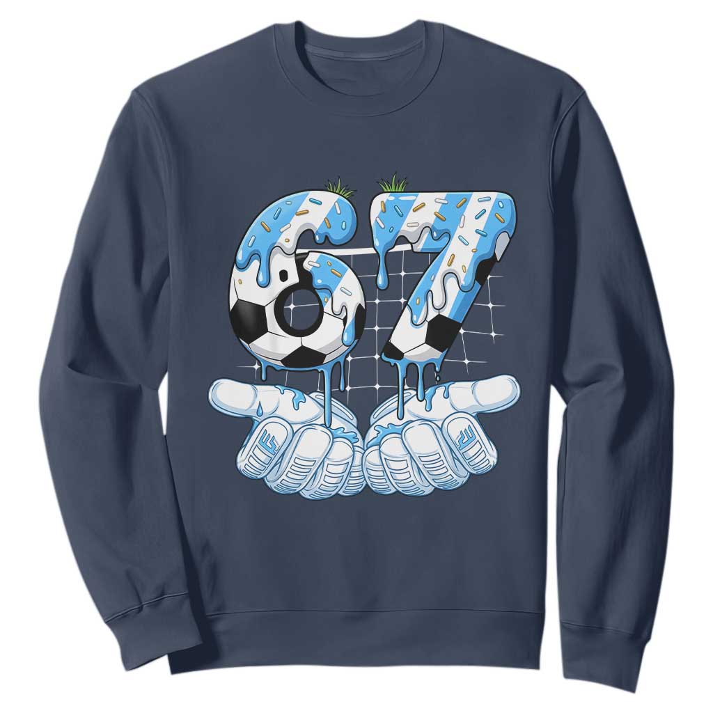 Funny Argentina Six Seven Football Meme Sweatshirt Gen Alpha Soccer Fan