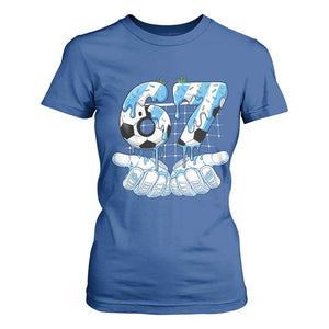Funny Argentina Six Seven Football Meme T Shirt For Women Gen Alpha Soccer Fan