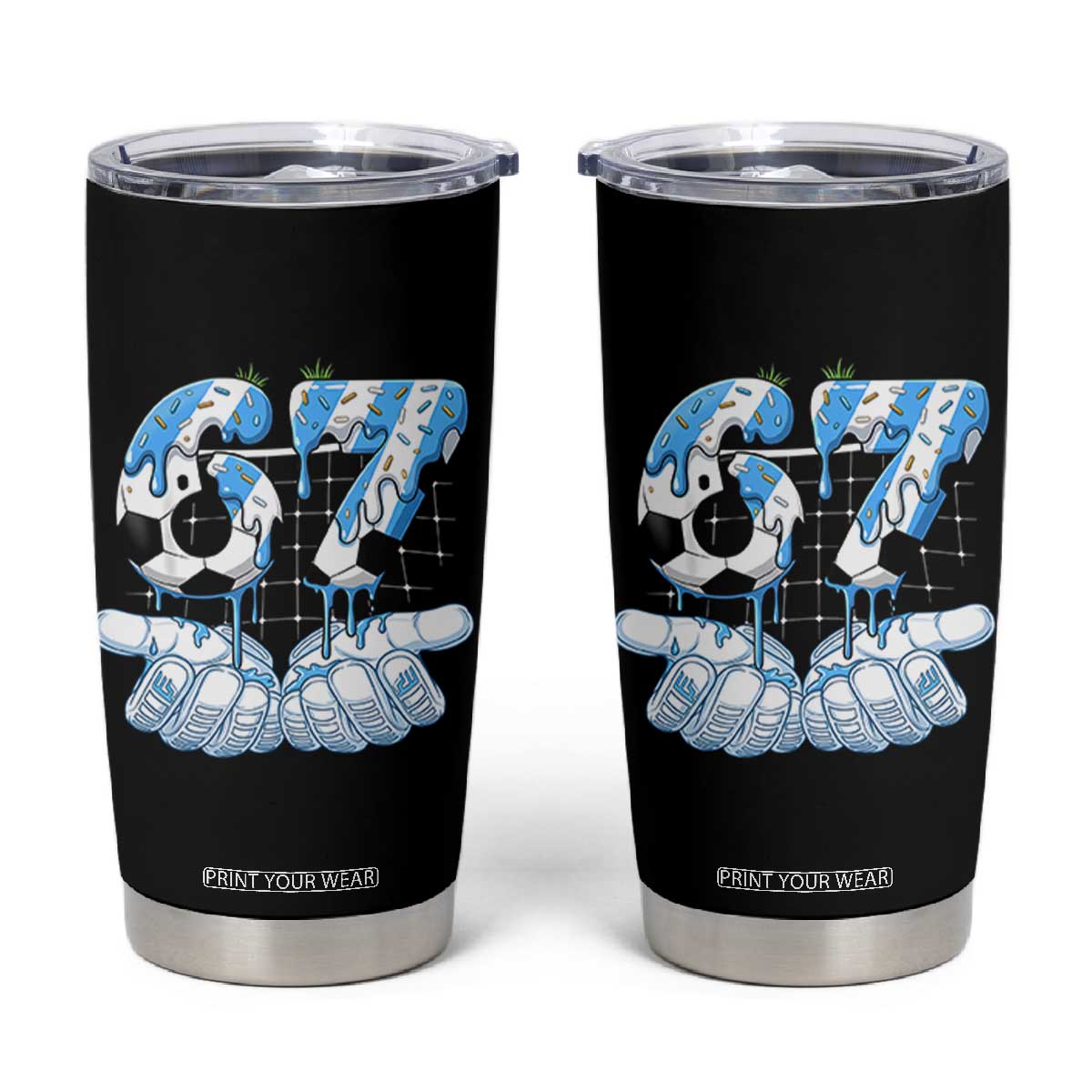 Funny Argentina Six Seven Football Meme Tumbler Cup Gen Alpha Soccer Fan