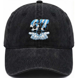 Funny Argentina Six Seven Football Meme Washed Cotton Baseball Cap Gen Alpha Soccer Fan