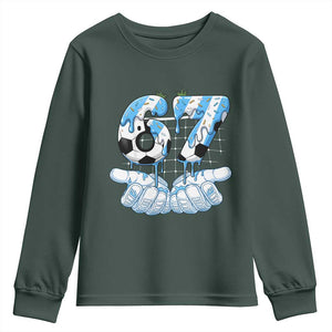 Funny Argentina Six Seven Football Meme Youth Sweatshirt Gen Alpha Soccer Fan