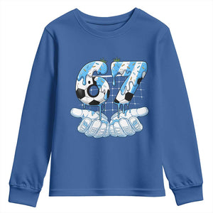 Funny Argentina Six Seven Football Meme Youth Sweatshirt Gen Alpha Soccer Fan
