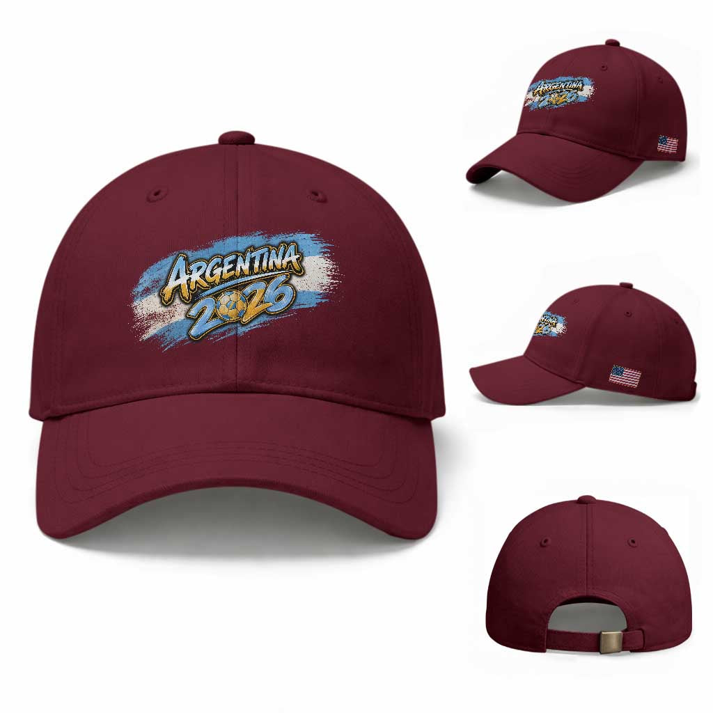 Vintage Argentina Soccer Pride 2026 Graphic Baseball Cap