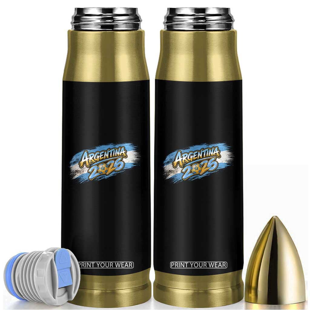 Vintage Argentina Soccer Pride 2026 Graphic Bullet Tumbler TS12 Black Print Your Wear