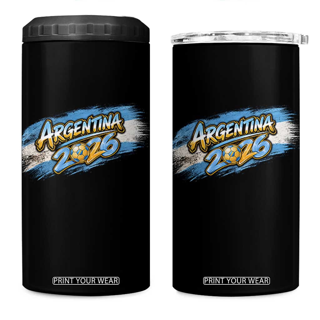 Vintage Argentina Soccer Pride 2026 Graphic 4 in 1 Can Cooler Tumbler