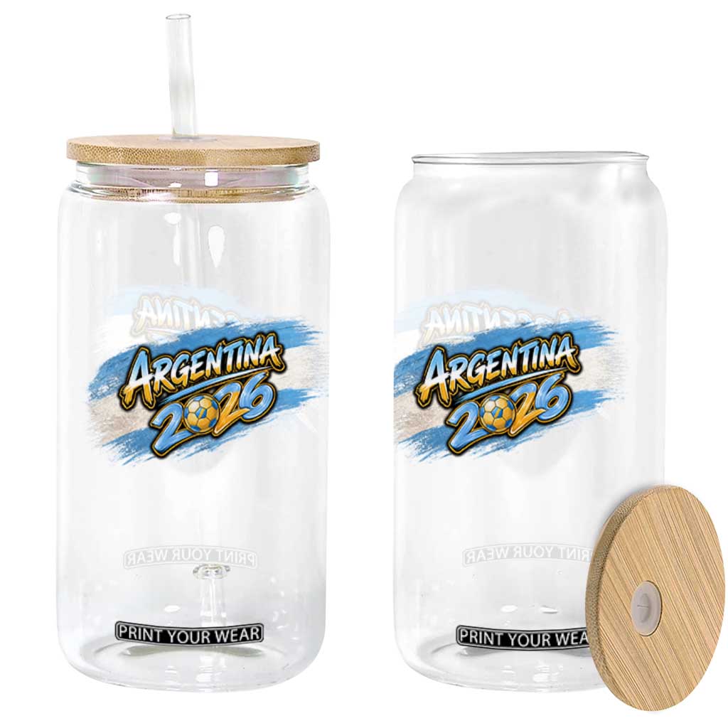 Vintage Argentina Soccer Pride 2026 Graphic Glass Can