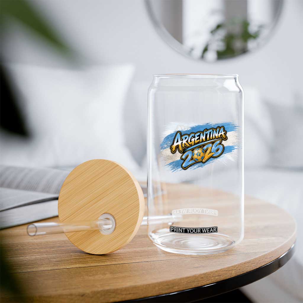 Vintage Argentina Soccer Pride 2026 Graphic Glass Can