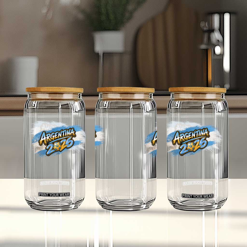 Vintage Argentina Soccer Pride 2026 Graphic Glass Can