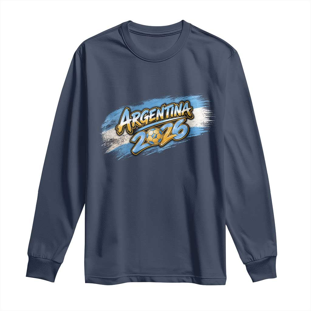 Vintage Argentina Soccer Pride 2026 Graphic Long Sleeve Shirt