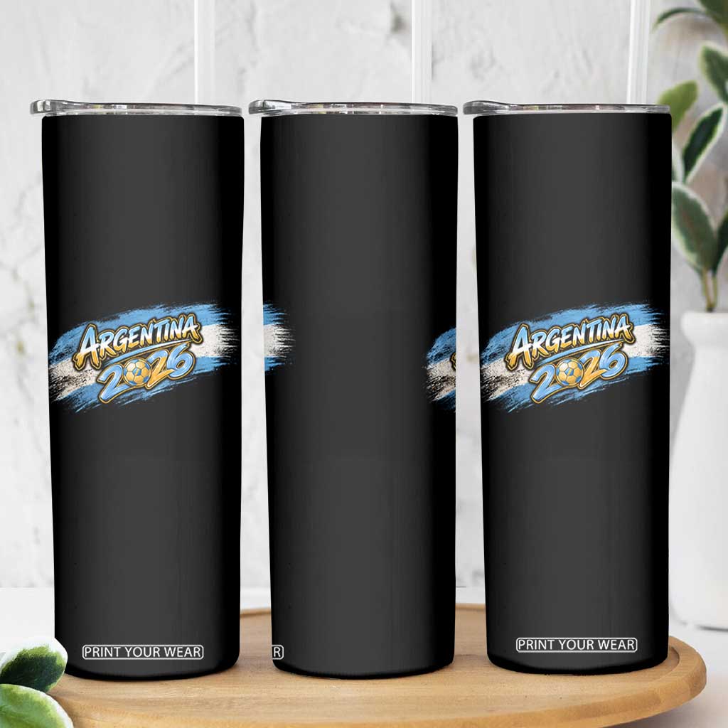 Vintage Argentina Soccer Pride 2026 Graphic Skinny Tumbler