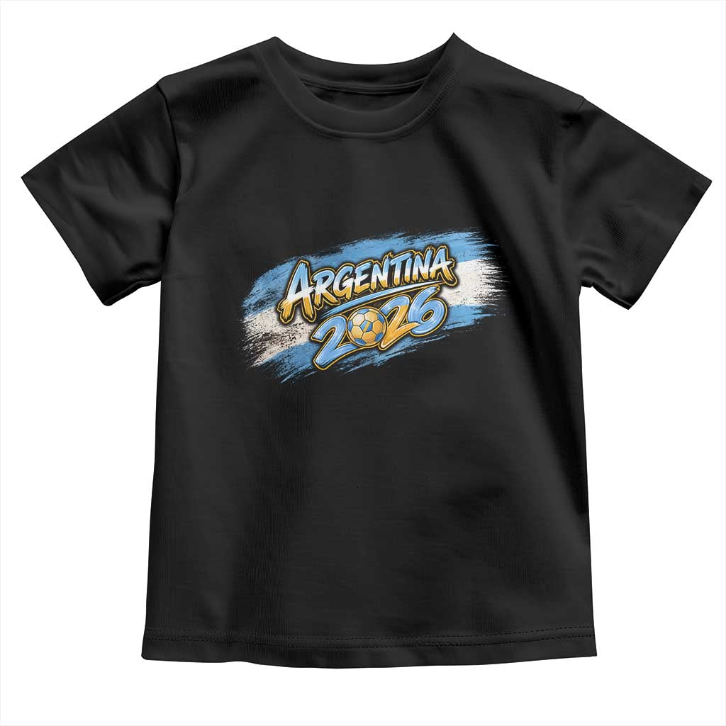 Vintage Argentina Soccer Pride 2026 Graphic Toddler T Shirt TS12 Black Print Your Wear