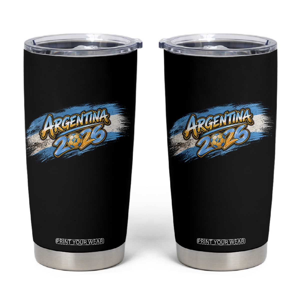 Vintage Argentina Soccer Pride 2026 Graphic Tumbler Cup TS12 Black Print Your Wear