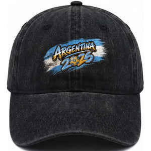 Vintage Argentina Soccer Pride 2026 Graphic Washed Cotton Baseball Cap