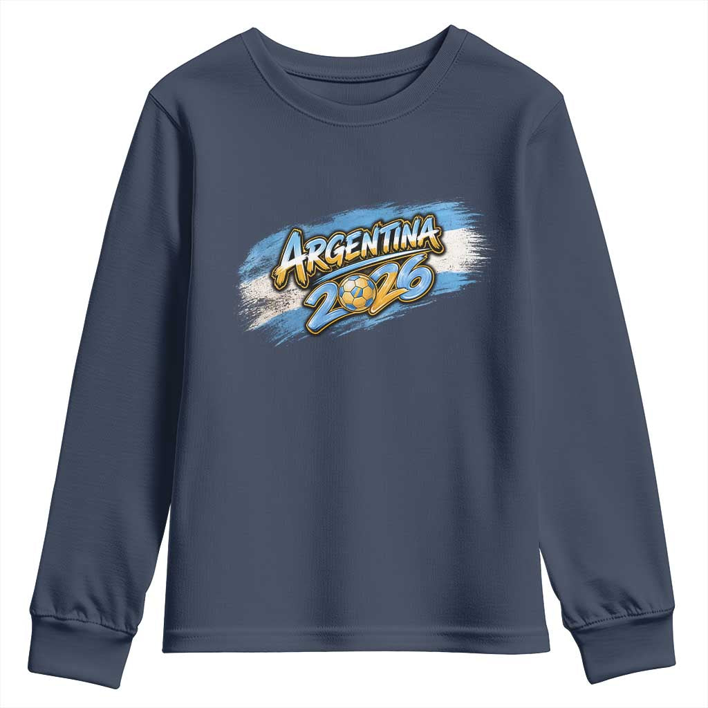 Vintage Argentina Soccer Pride 2026 Graphic Youth Sweatshirt