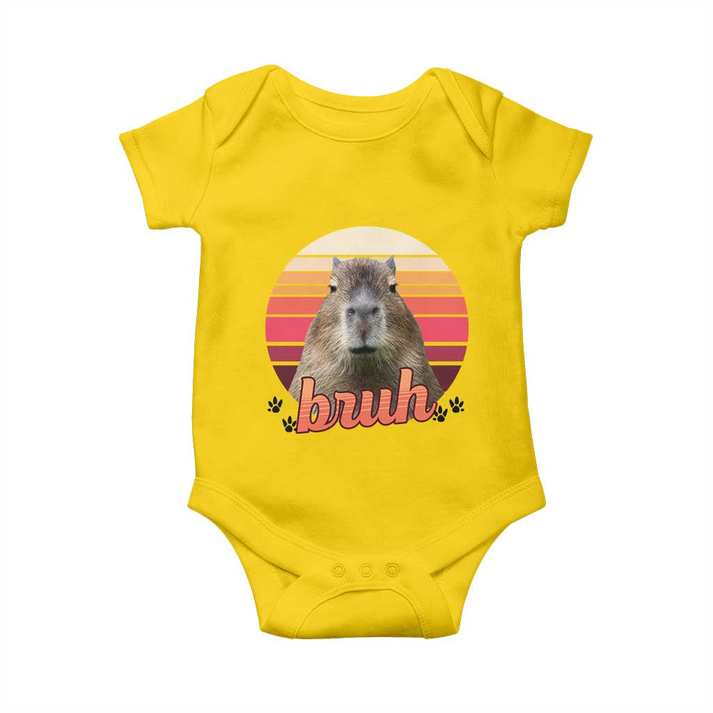 Capybara Lover Baby Onesie Funny Bruh Meme Animal Humor Gift TS12 Daisy Print Your Wear