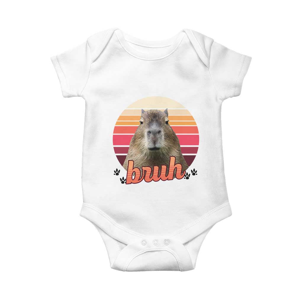 Capybara Lover Baby Onesie Funny Bruh Meme Animal Humor Gift TS12 White Print Your Wear