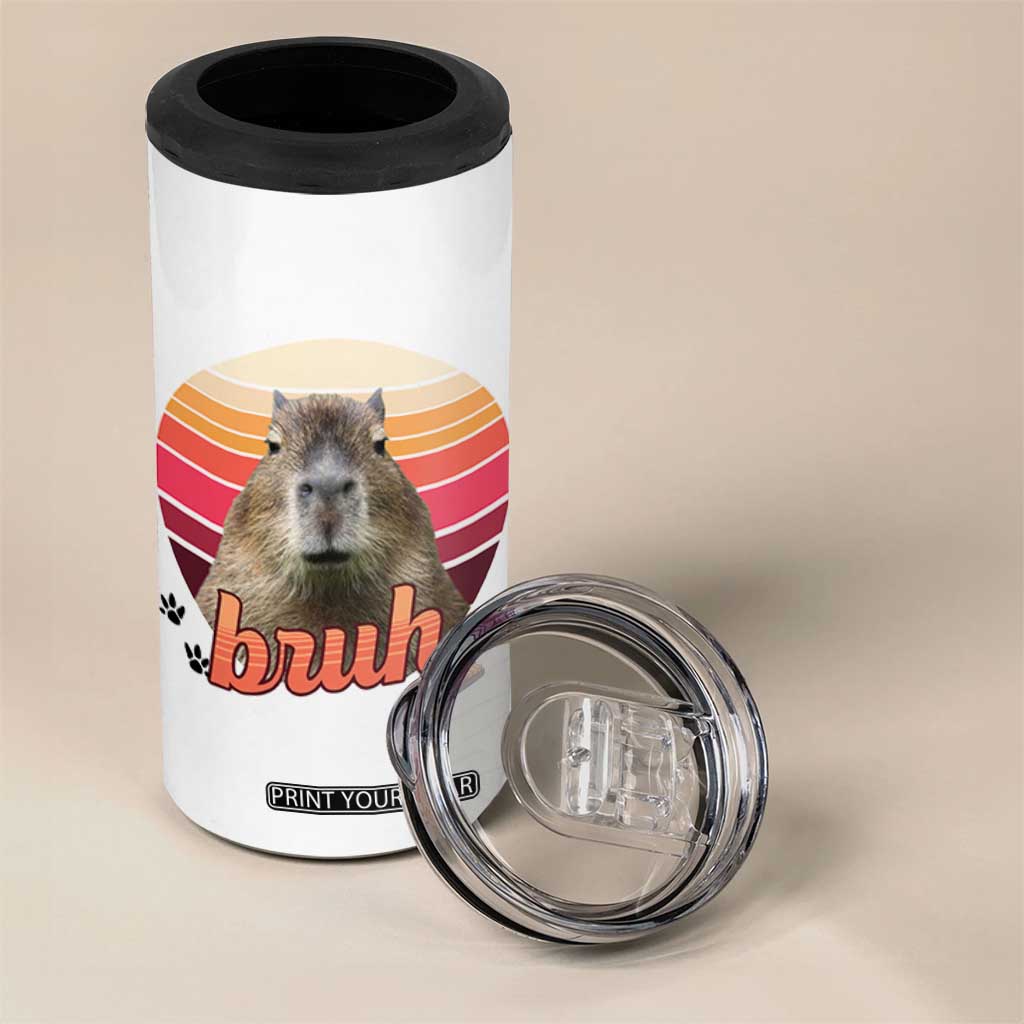 Capybara Lover 4 in 1 Can Cooler Tumbler Funny Bruh Meme Animal Humor Gift TS12 Print Your Wear